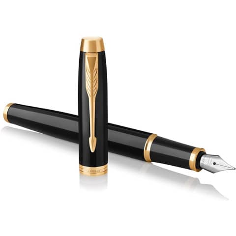 Penna stilografica Parker IM punta M inchiostro blu Black GT - 1931652